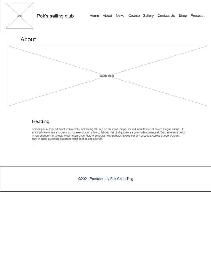 CCT460 A1 About Page  Wireframe