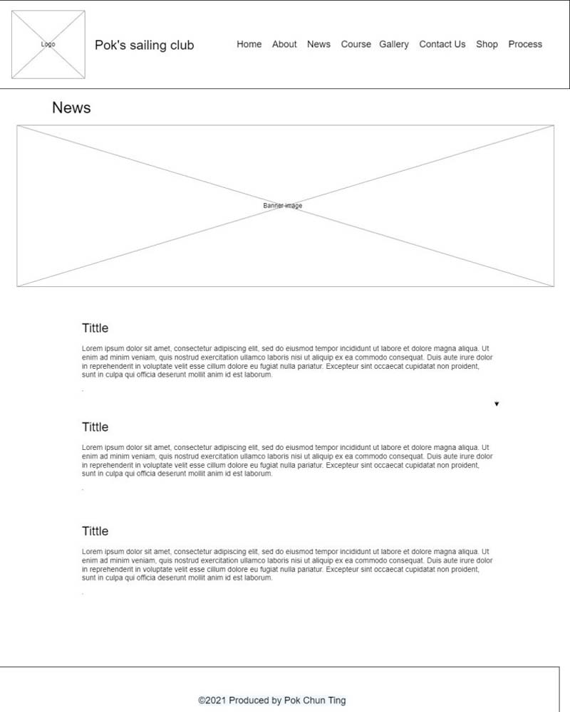 CCT460 A1 News Page  Wireframe