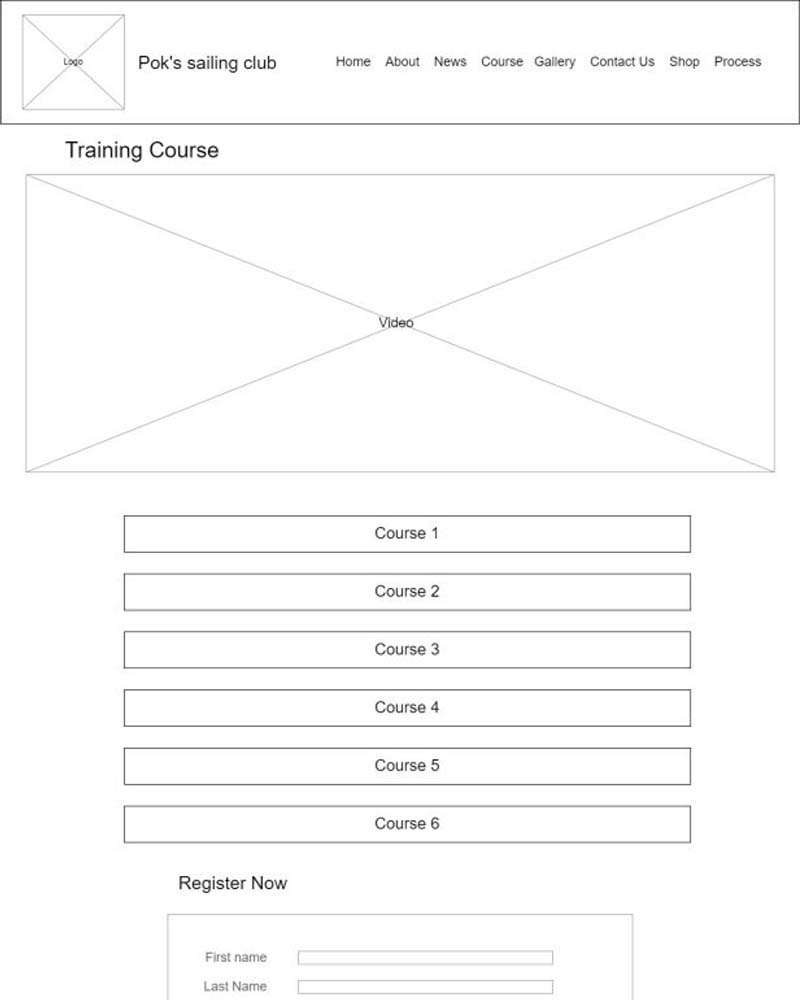 CCT460 A1 Course Page  Wireframe