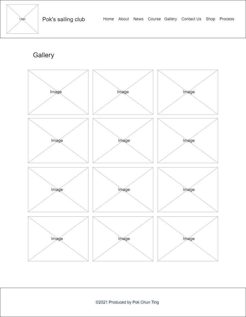 CCT460 A1 Gallery Page  Wireframe