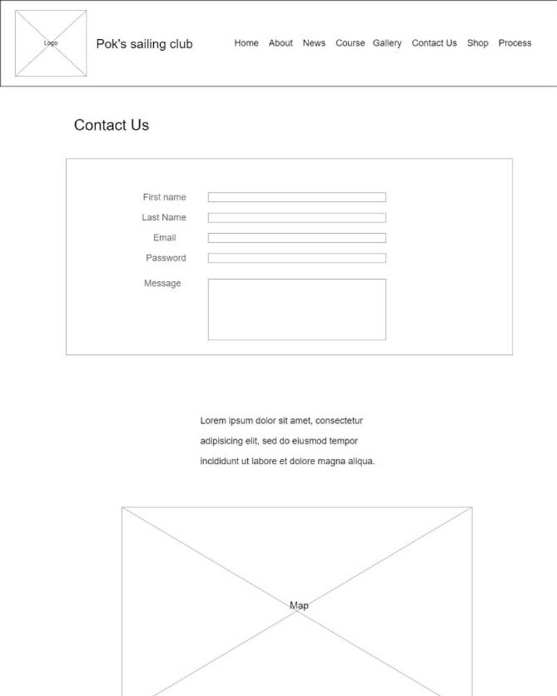 CCT460 A1 Contact Page  Wireframe