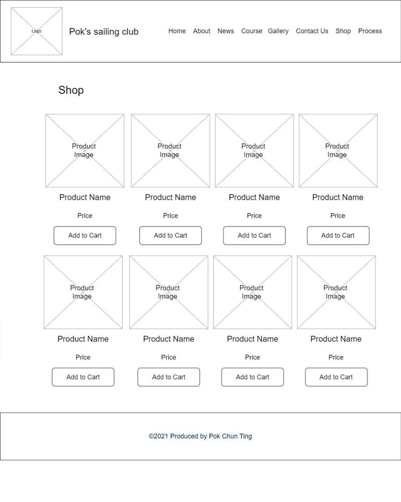 CCT460 A1 Shop Page  Wireframe